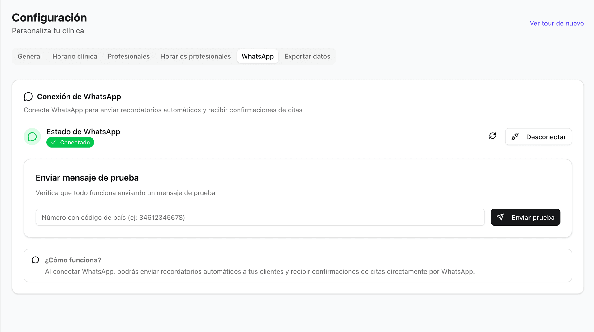 Configuración de WhatsApp en Metic